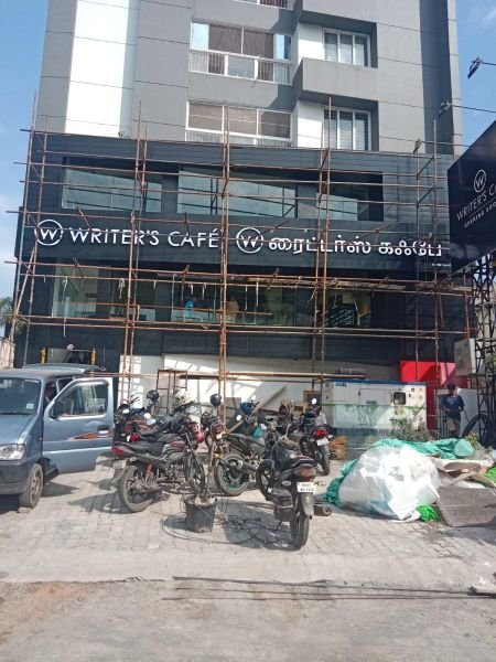 ACP sheet elevation design for a commercial building front in Chennai