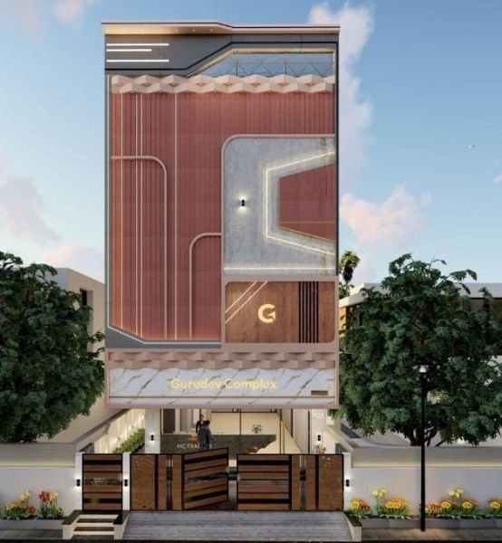 Full building ACP cladding work completed for a commercial showroom in Chennai