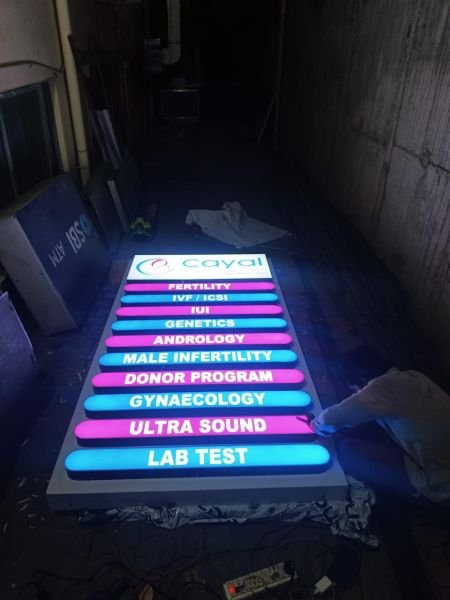 Directory and directional board fabricated for a commercial building, Chennai