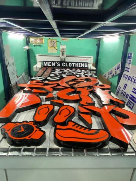 Laser-cut acrylic signage letters with polished edges, Chennai