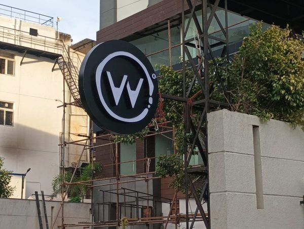 Shop front with printed branding and signage graphics, Chennai